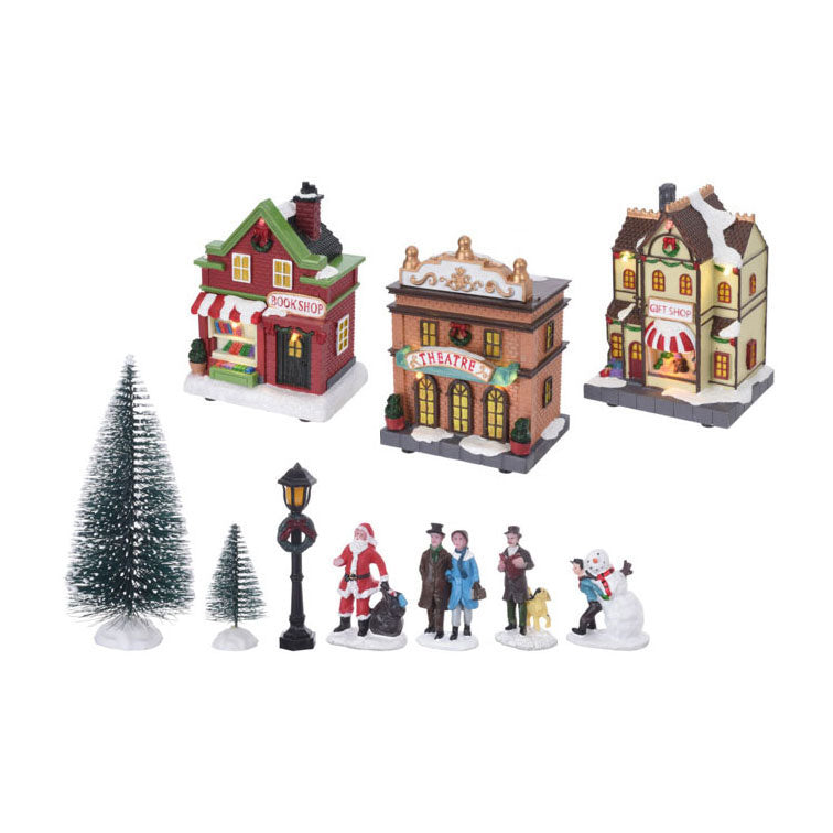 Коледно селище с LED комплект 17 бр.