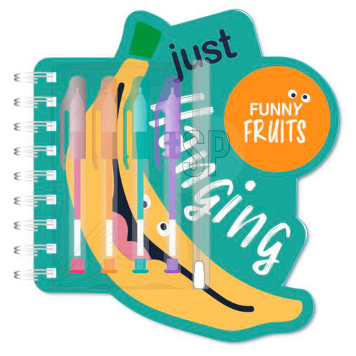 Cuaderno con 4 bolígrafos