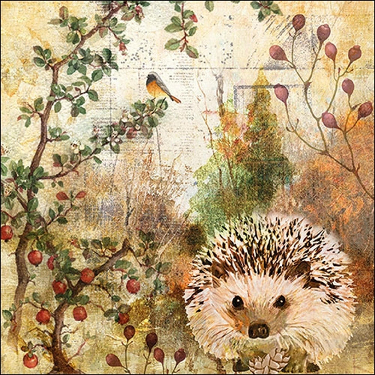Ambiente servet 25cm autumn hedgehog