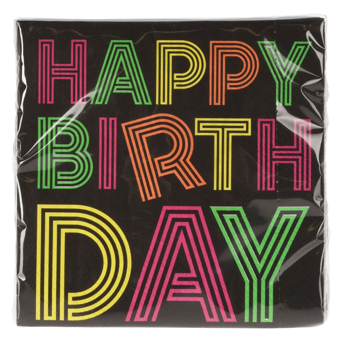Happy Birthday Neon Napkins, 16 pcs.