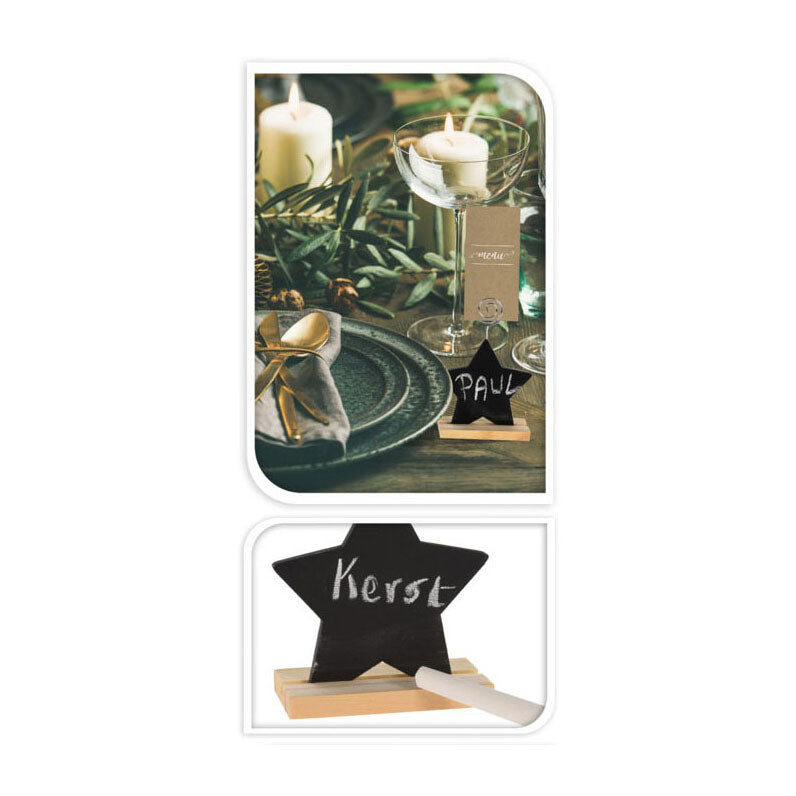 Naamkaarthouder krijtbord kerst, 13cm