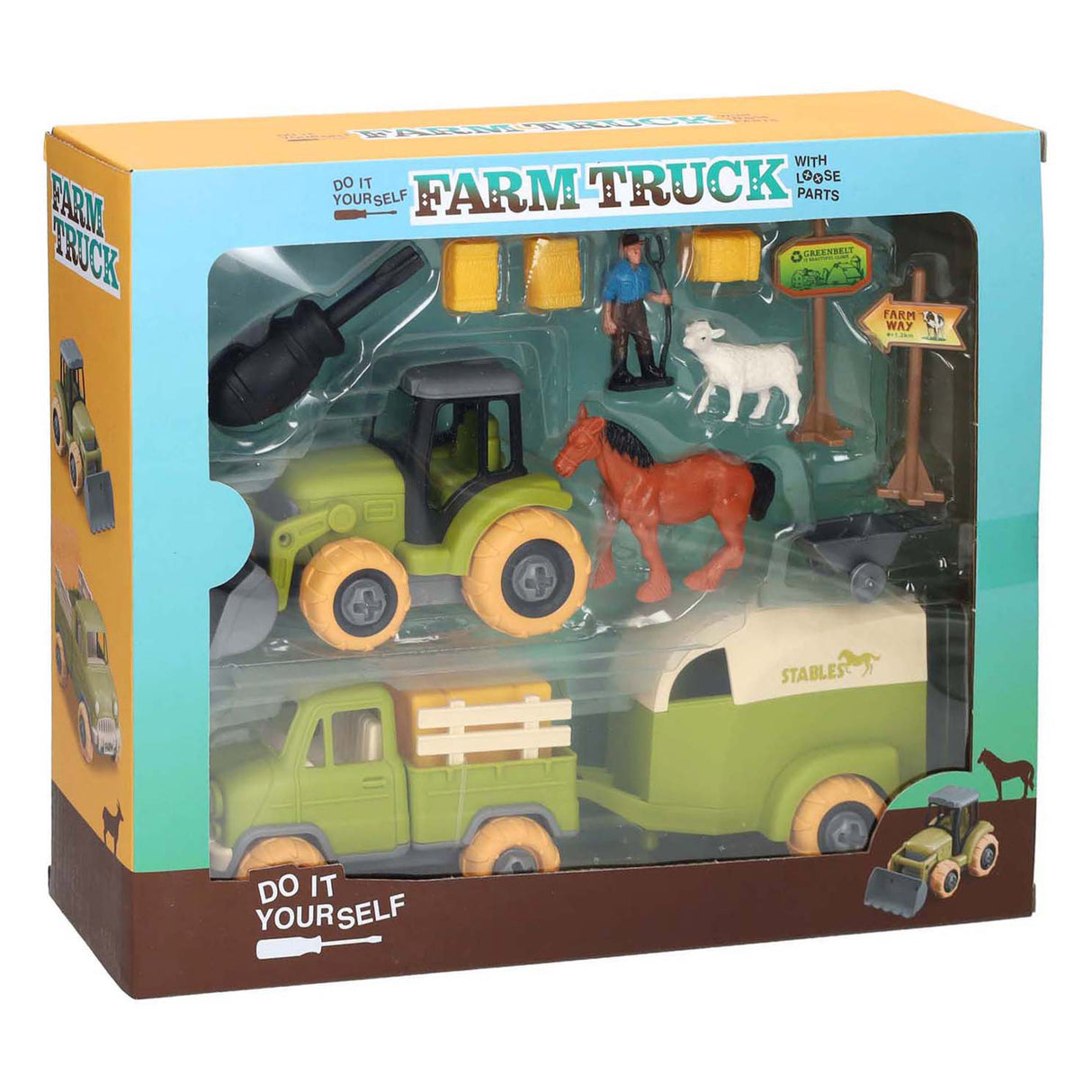 Jeu de ferme avec tracteur