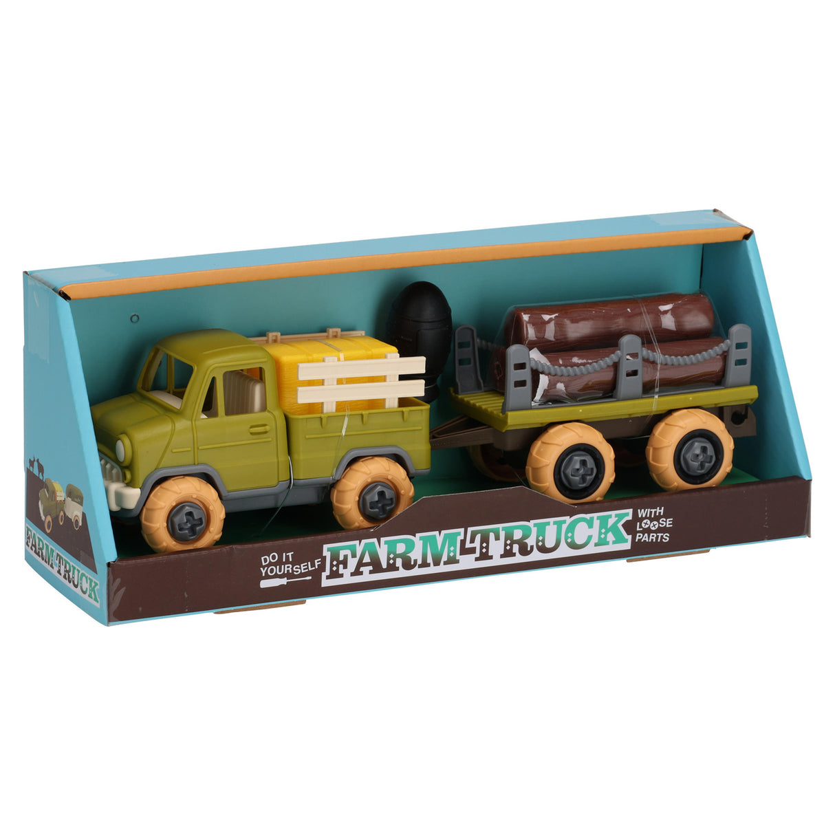 Tractor with brown trailer