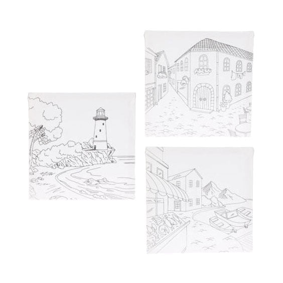 Schilderset met canvas, 12dlg.