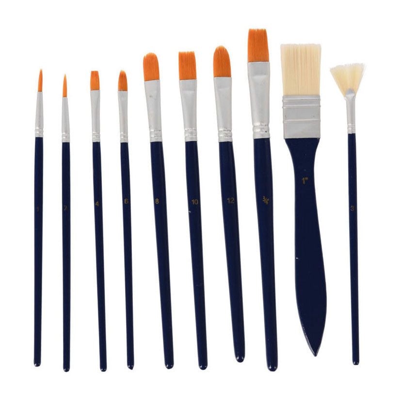 Zestaw pędzli do malowania olejnego w torbie do przechowywania, 10 szt.