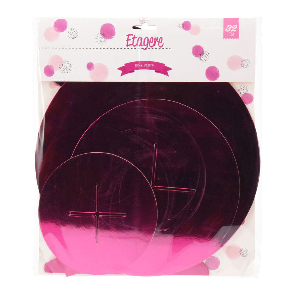 Etagere cardboard 3 layers pink