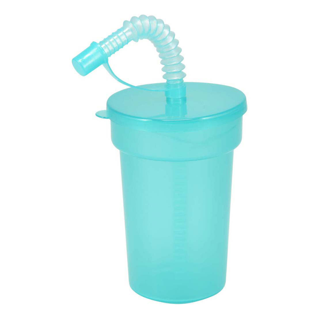 Colored drinking cups with straw, 6 pcs.