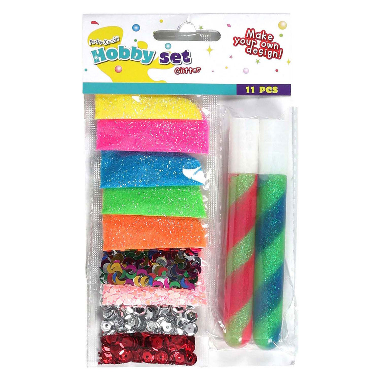 Conjunto de glitter, 11 peças.