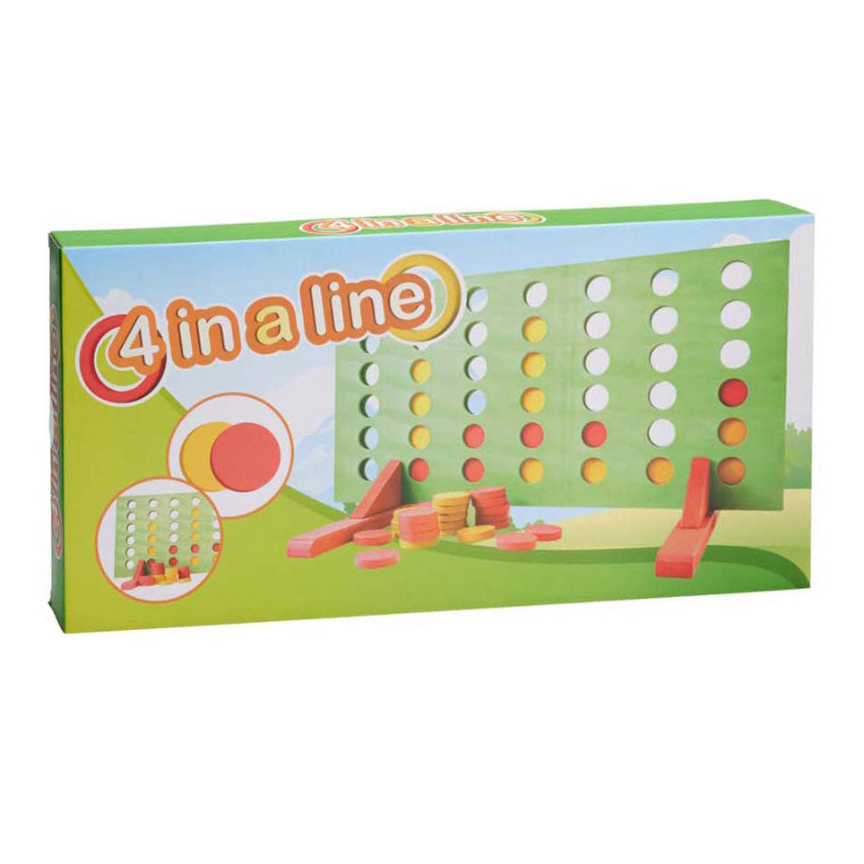 Juego de 4 en raya de madera.