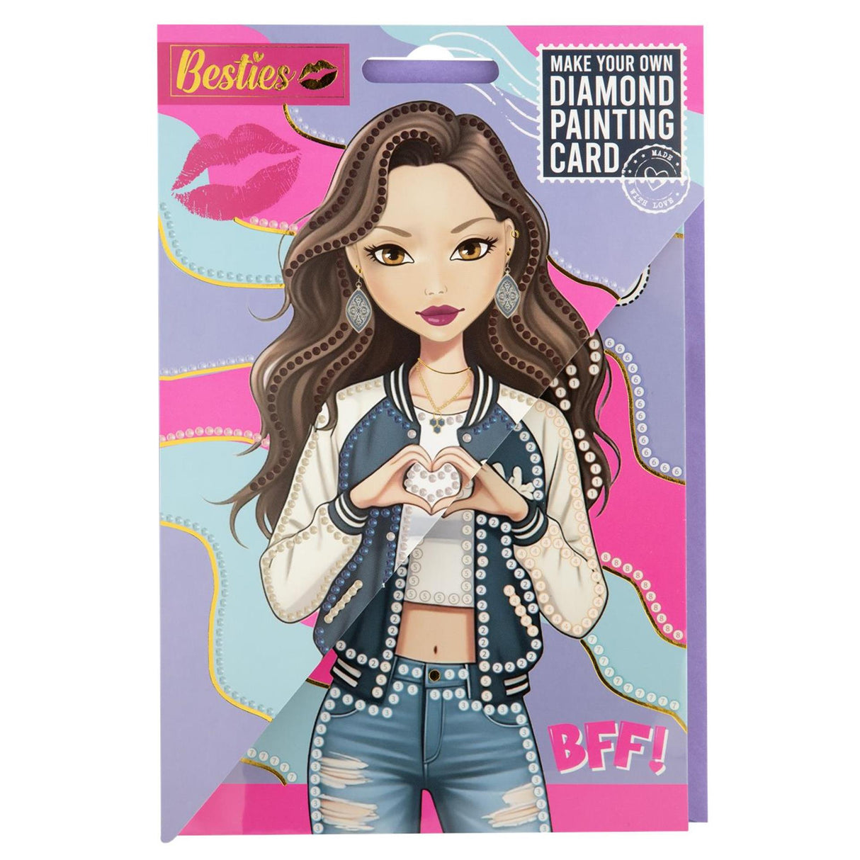 Besties diamond painting kaart+envelop