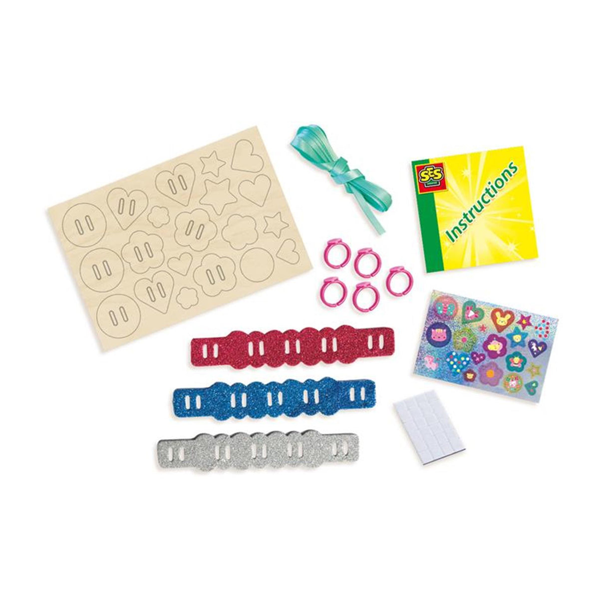 SES Easy Glitter Rings and Bracelets