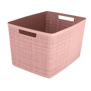 Curver panier de rangement aspect jute 20l rose