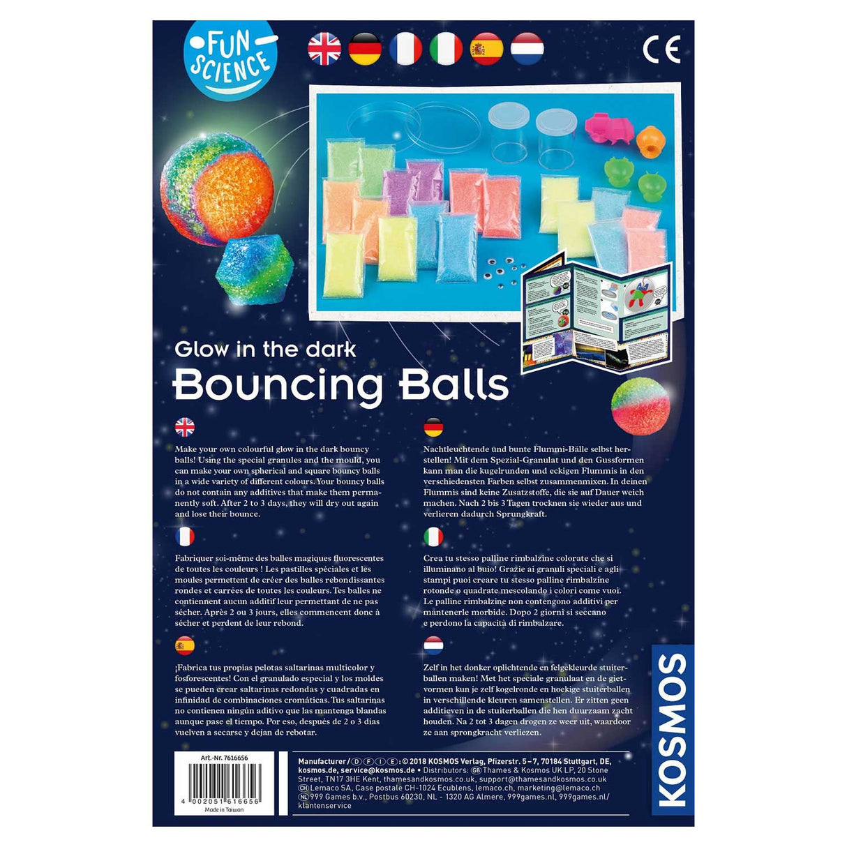 Making Cosmos glød i mørket hoppebolde, 20 stk.