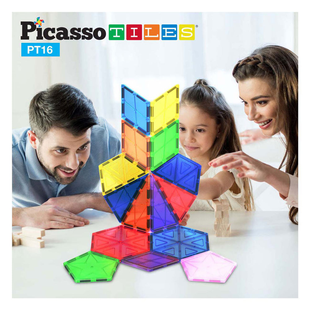 Selecta picassotiles geometry - magnetic building tiles, 16dlg.