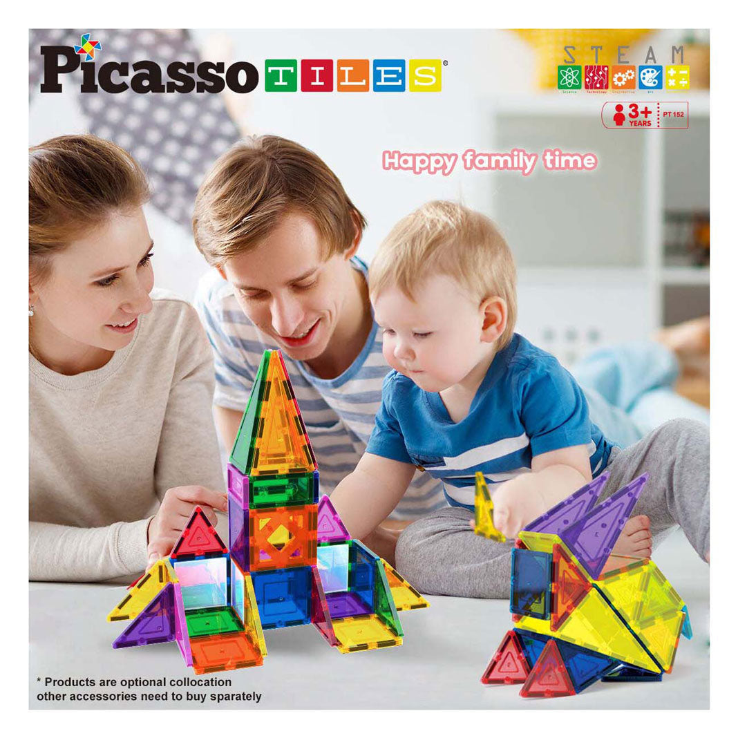 Bloki i lustra Selecta Picassotiles - magnetyczne płytki budowlane, 152 szt.