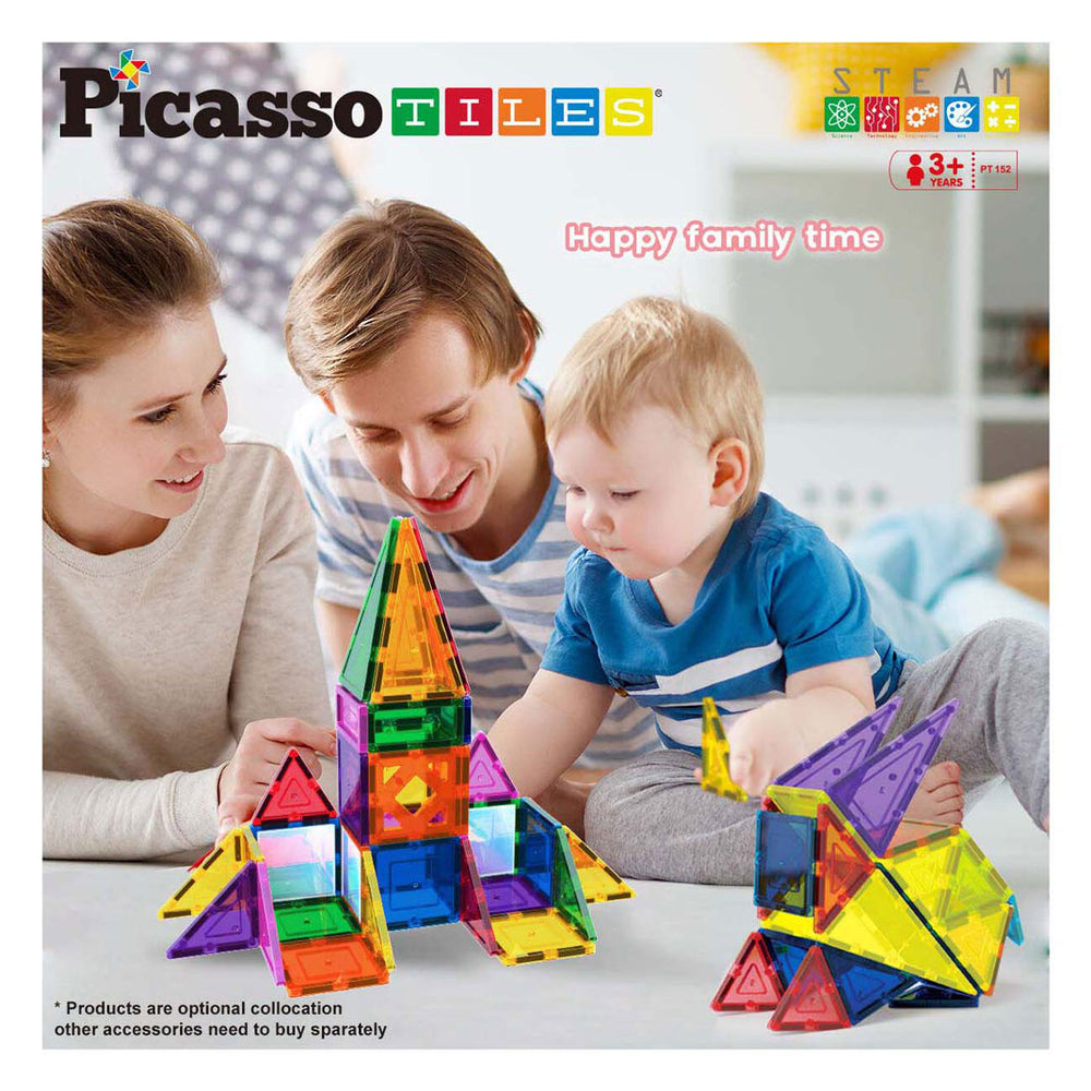 Selecta picassotiles blocks and mirrors - magnetic building tiles, 152dlg.
