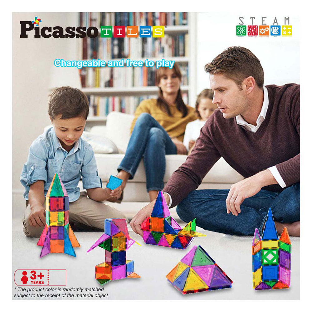 Selecta picassotiles blocks and mirrors - magnetic building tiles, 152dlg.