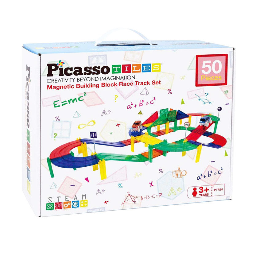 Selecta picassotiles race track - magnetic bouwtiles, 50dlg.