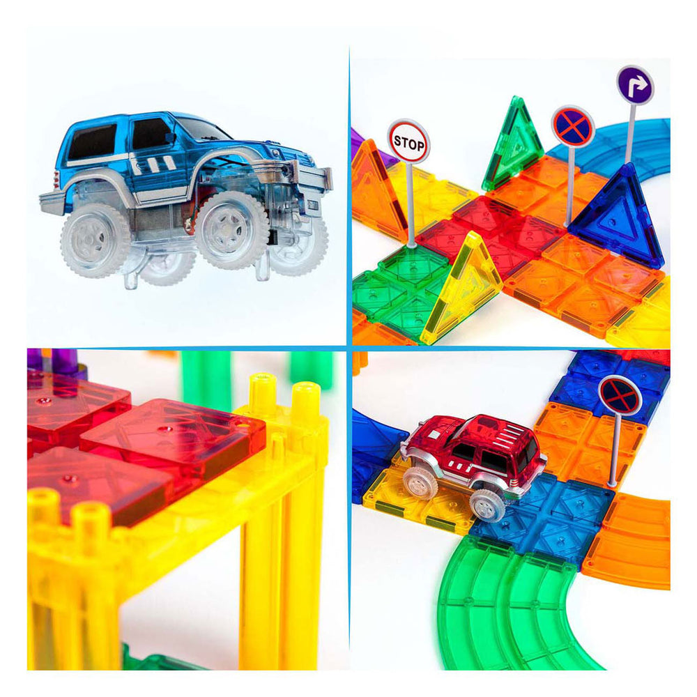 Selecta picassotiles race track - magnetic bouwtiles, 50dlg.