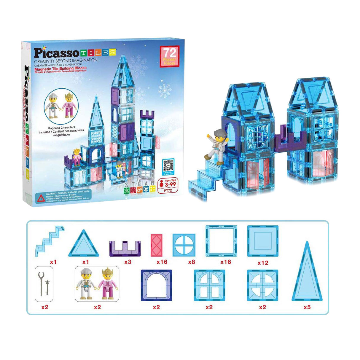 Selecta picassotiles zimska tema - magnetne ploščice za gradbeništvo, 72 kom.