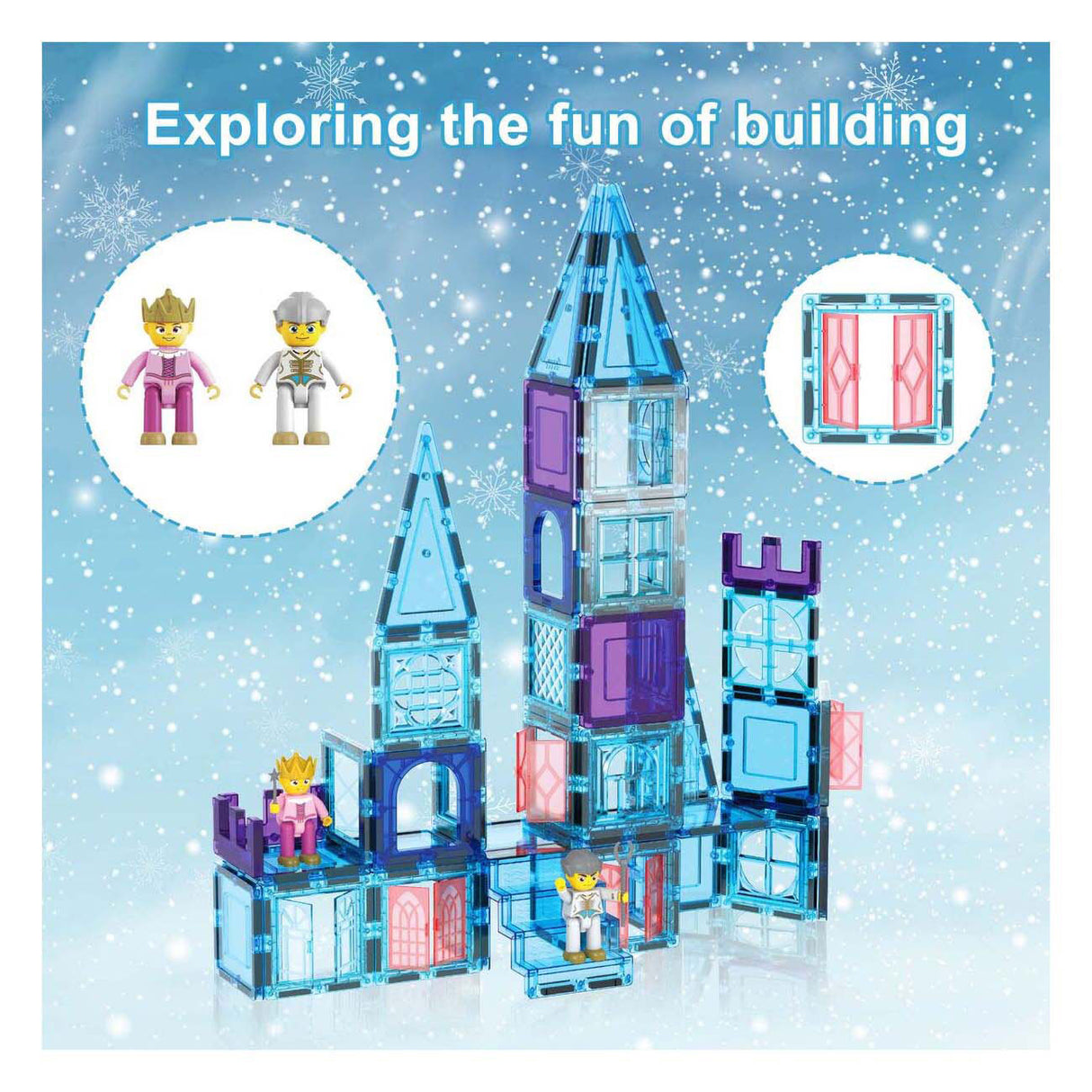 Selecta picassotiles vintertema - magnetiske bygningsfliser, 72 stk.