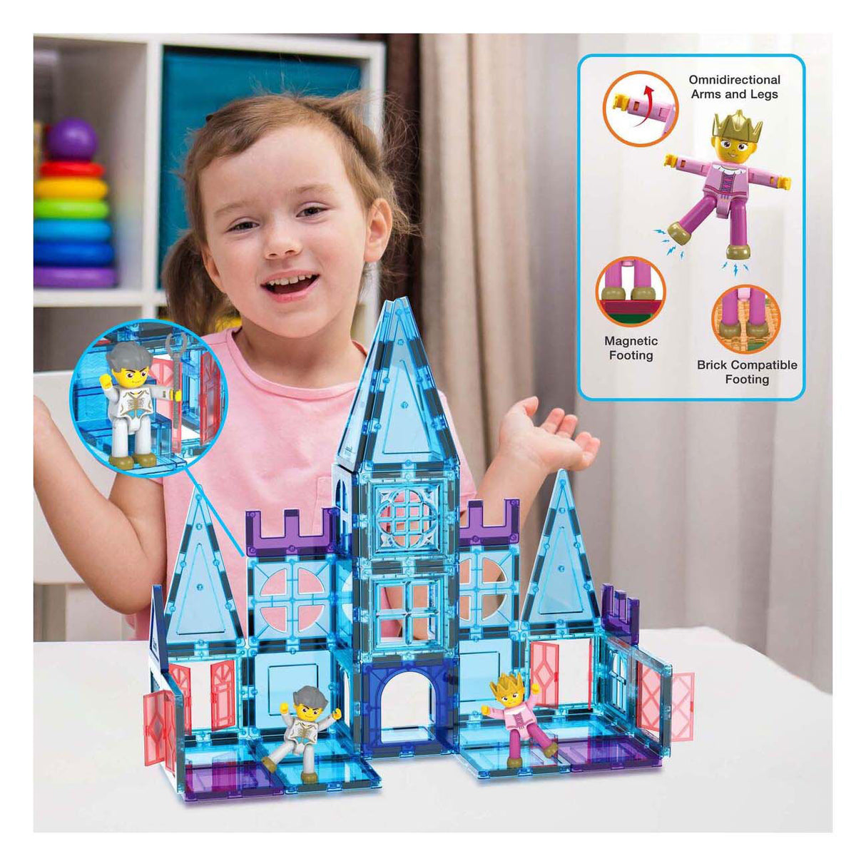 Selecta picassotiles vintertema - magnetiske bygningsfliser, 72 stk.