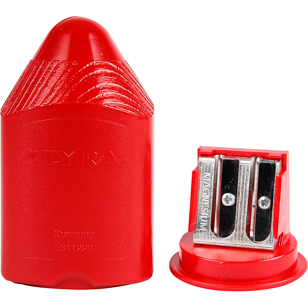 Pencil sharpener, h: 8.5 cm, red, 1 piece
