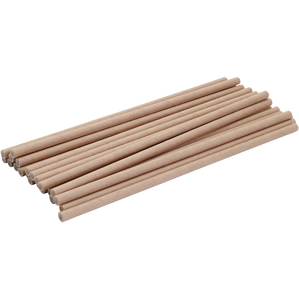 Creativ company straw made of unbleached kraft paper, l: 195 mm, d 6 mm, 250 pieces 1 box