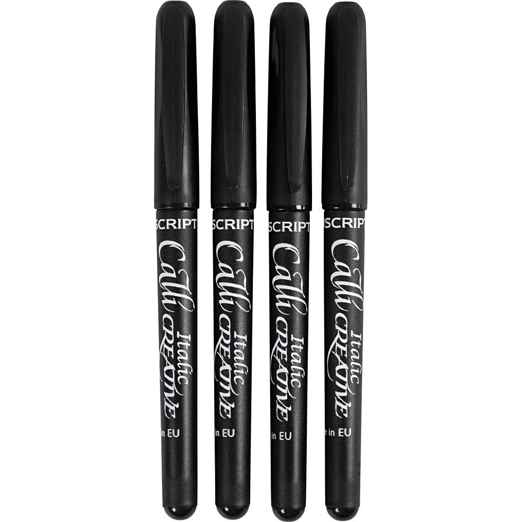 Calligraphy markers, line width 1.4 + 2.5 + 3.6 + 4.8 mm, black, 4 pieces 1 box