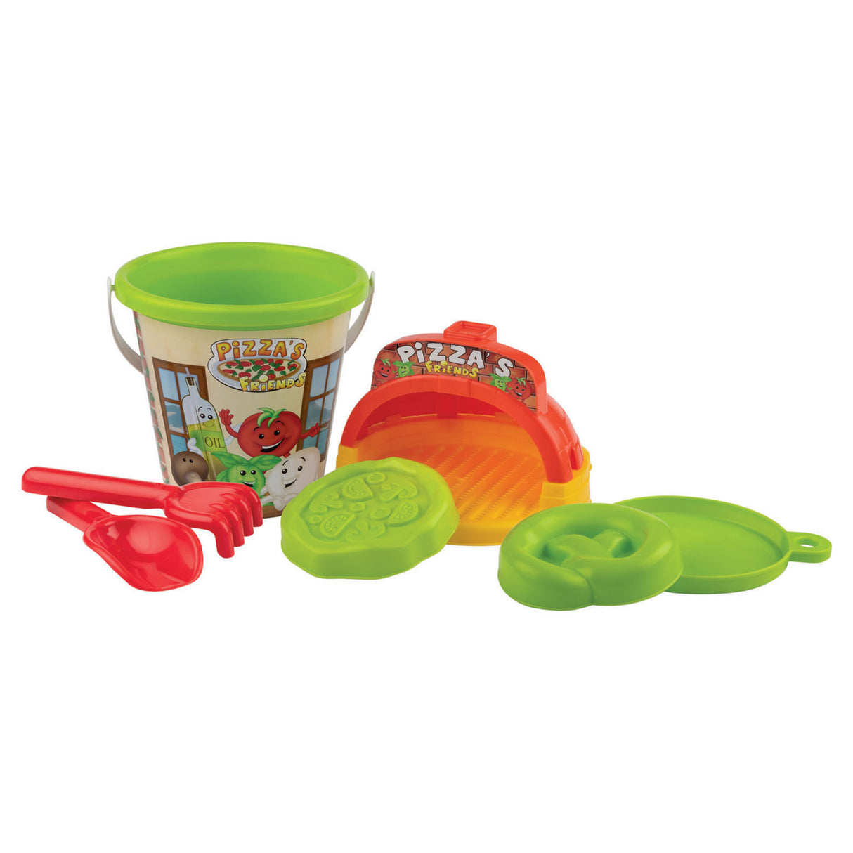 Androni bucket set for making sand pizzas