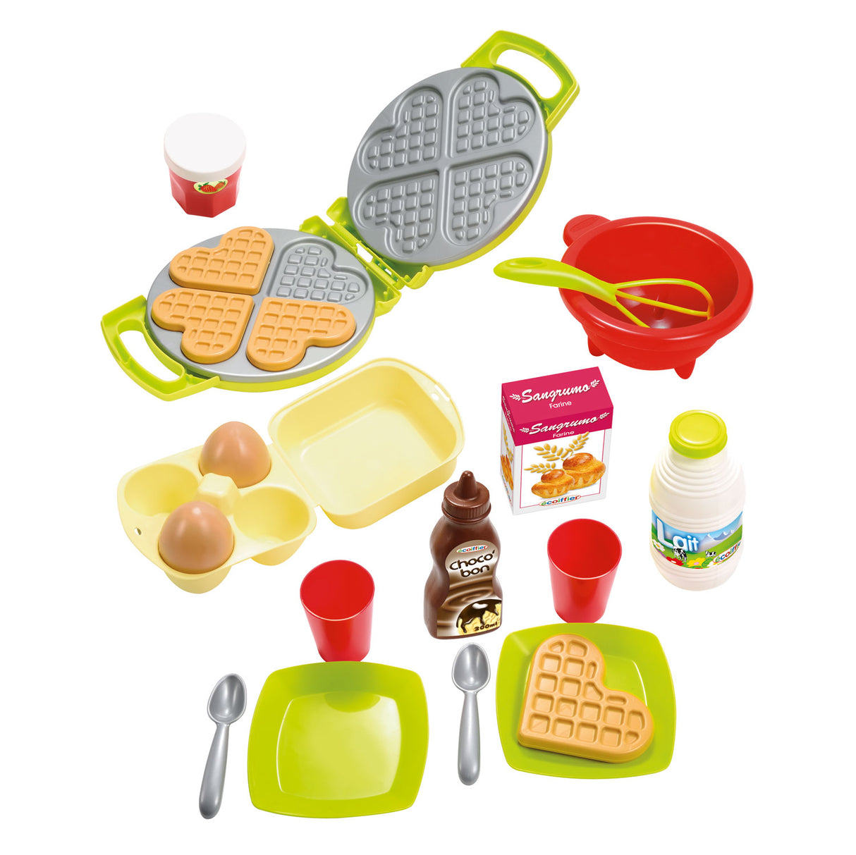 Ecoiffier 100% Chef Waffle Iron, 22dlg.