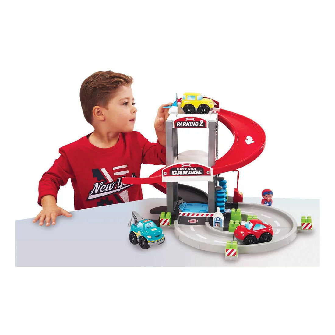 Garagem Abrick com transportador e carros