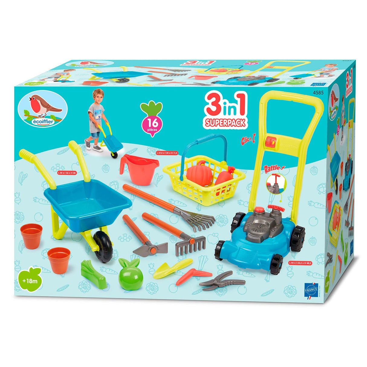 Ecoiffier 3in1 puutarhasetti