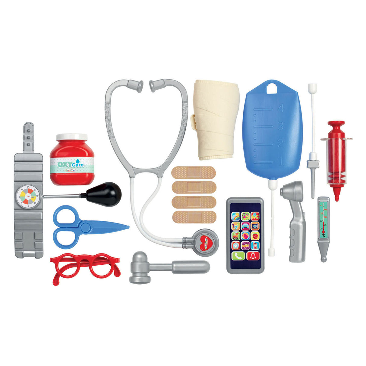 Ecoiffier luxury doctor's case, 17 pieces.