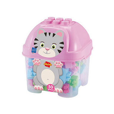 ABRICK -Bausteine Katze in Aufbewahrungsbox, 50dlg.