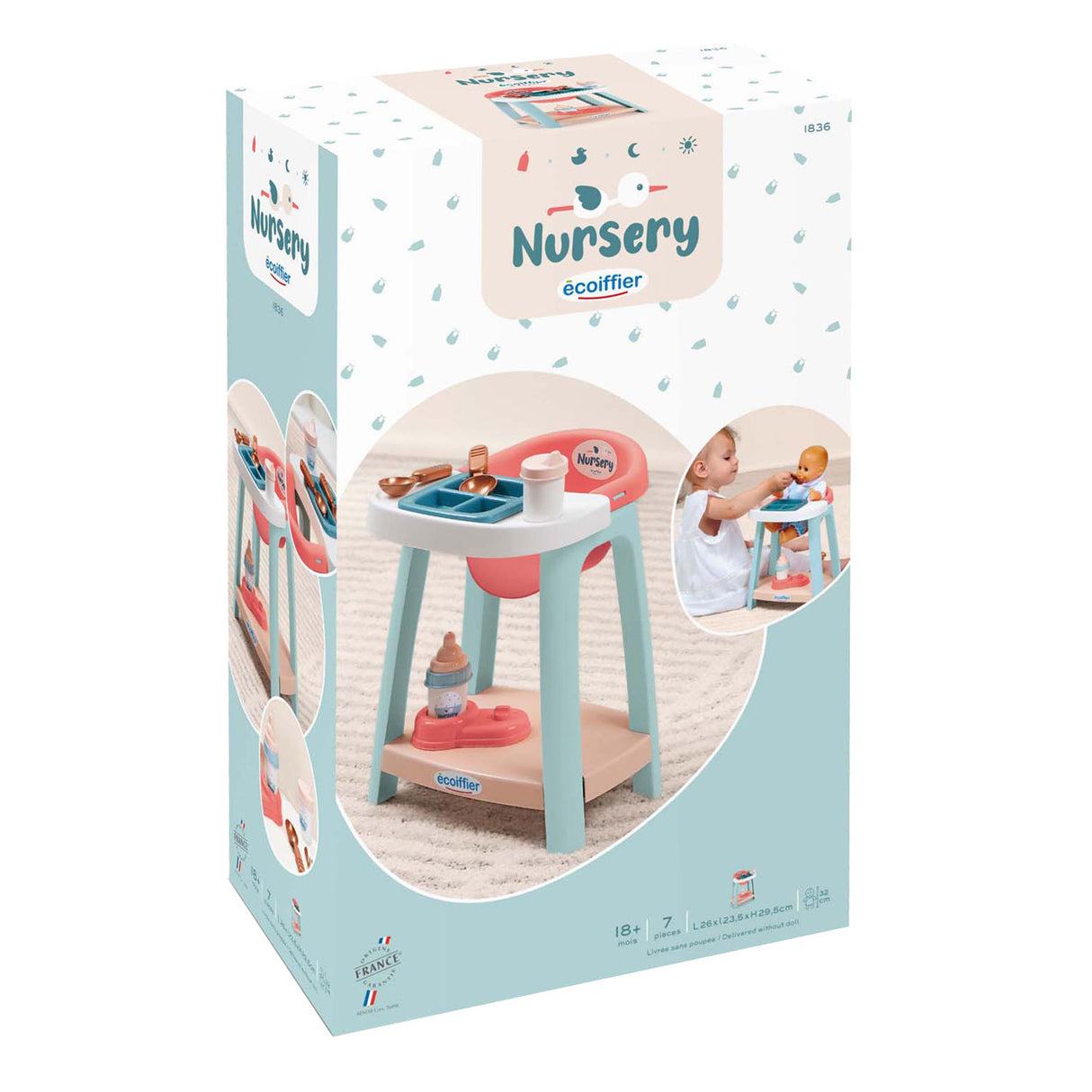 Ecoiffier nursing chair, 7 pieces.