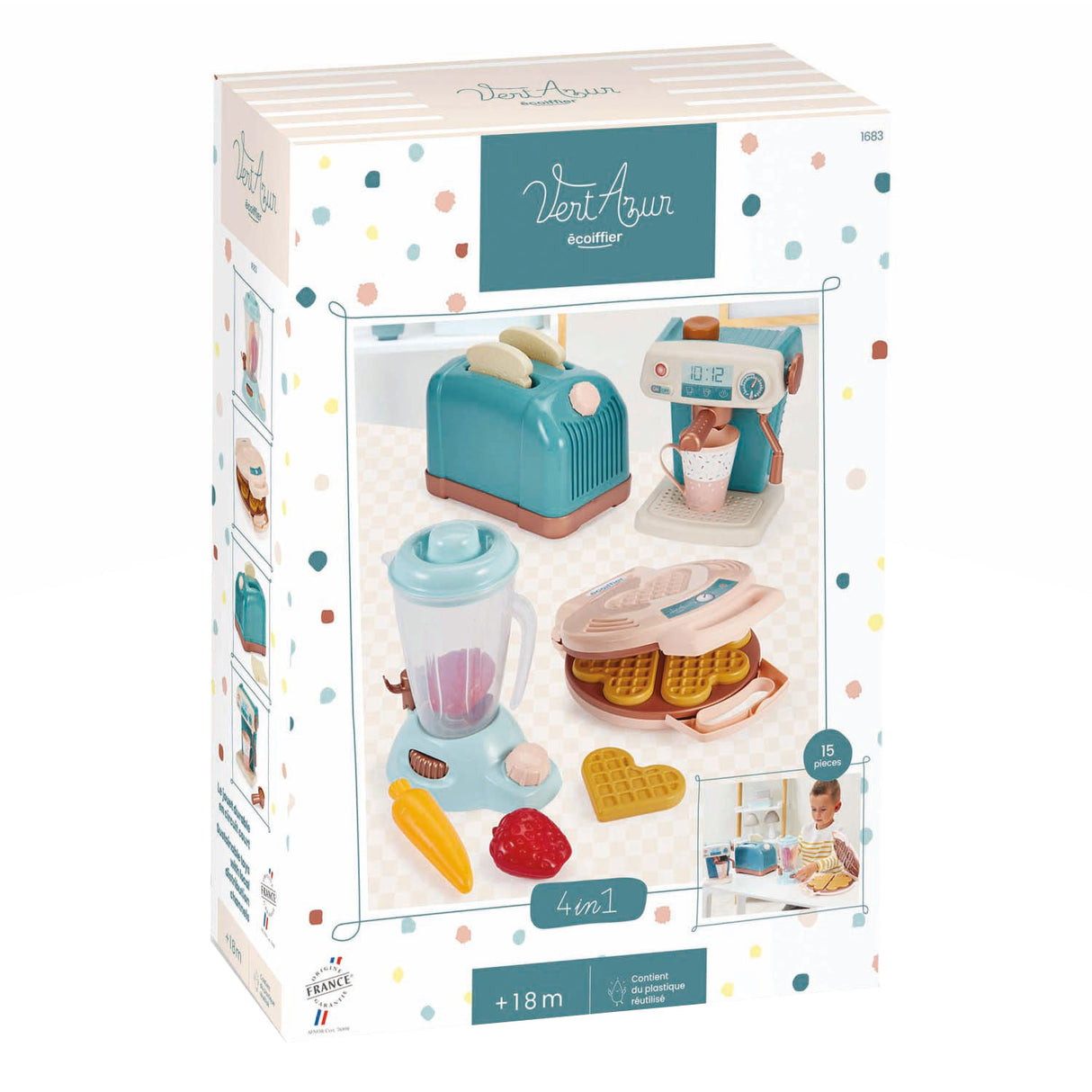 Ecoiffier kuhinjski set komplet 4v1, 15 kos.