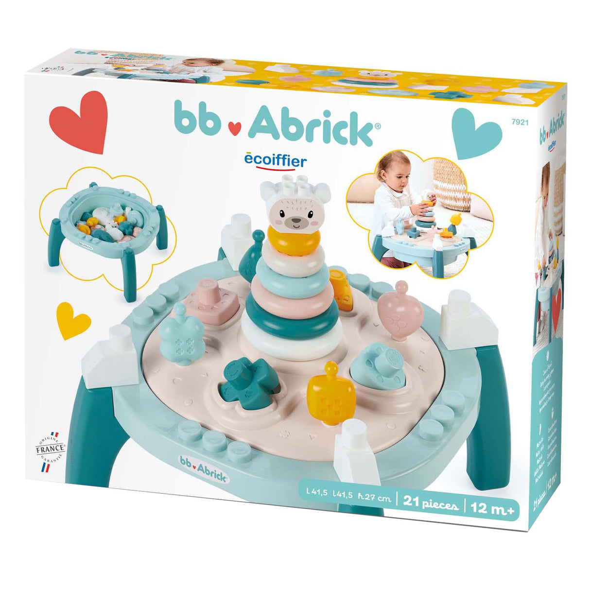 Ecoiffier abrick baby my first activity miza, 21 kosov.