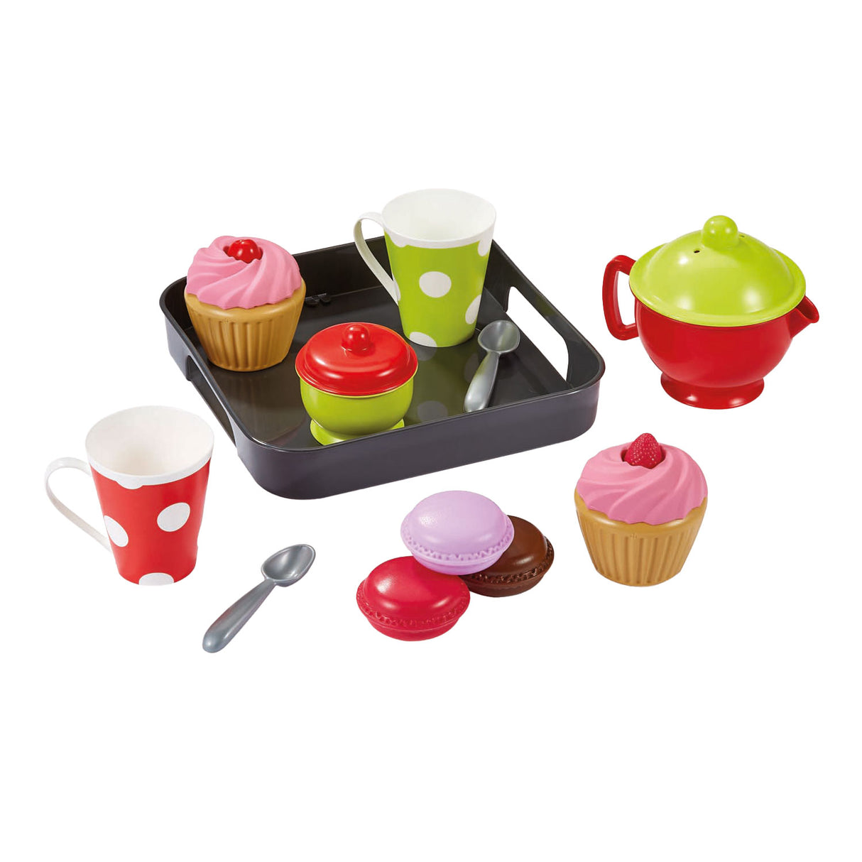 Set de juego Ecoiffier 100 cupcakes chef en bandeja, 12 piezas.