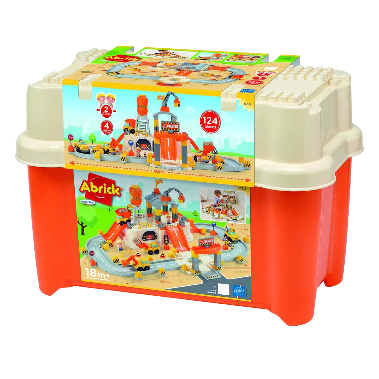 Abrick ecoiffier - complete building set with accessories, 124 pcs