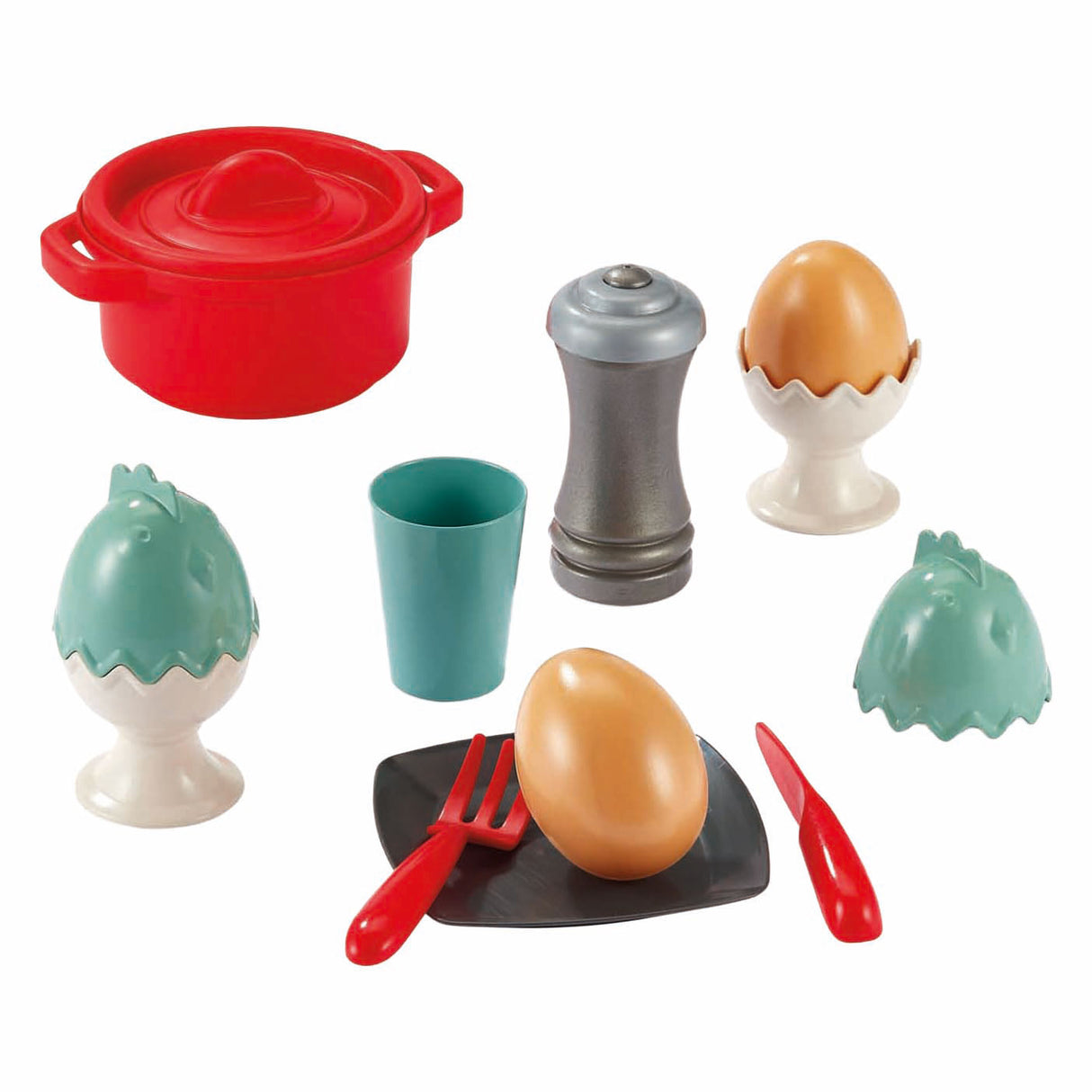 Ecoiffier 100% chef tableware in storage box - 70 pieces.