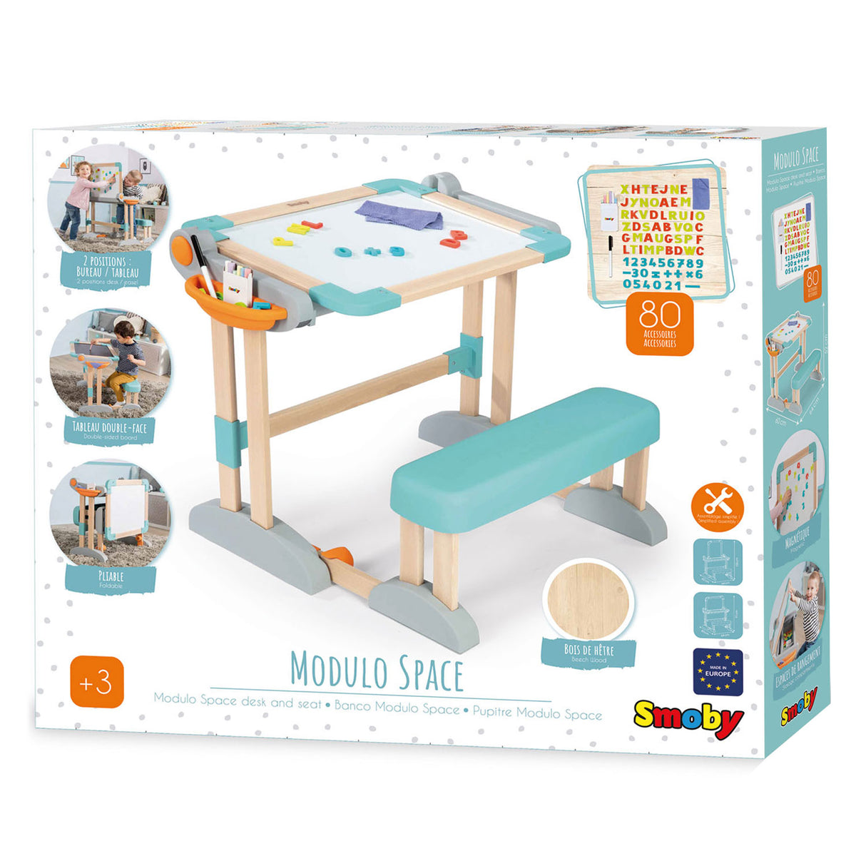 Mesa de módulo smoby e quadro -negro, 2in1
