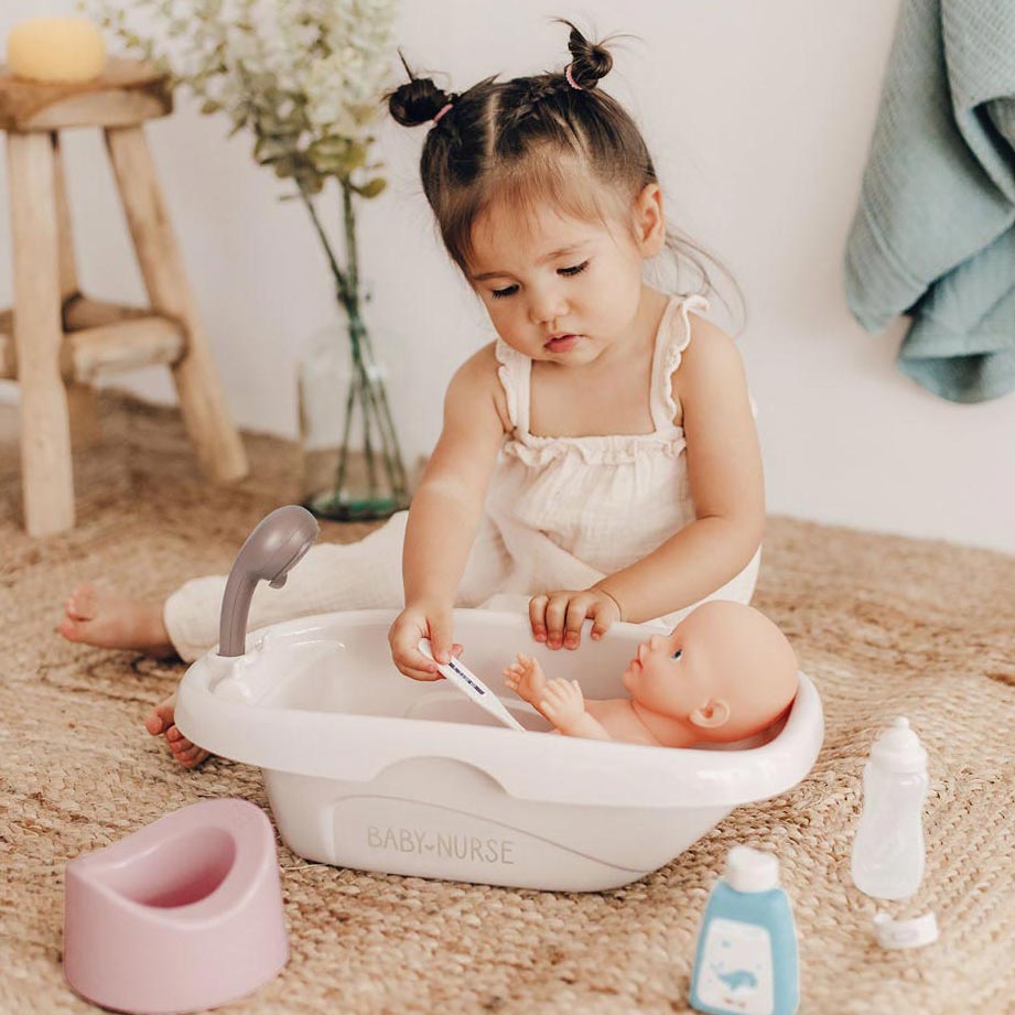 Smoby Baby Nurse Bath with Accessories, 8pcs.