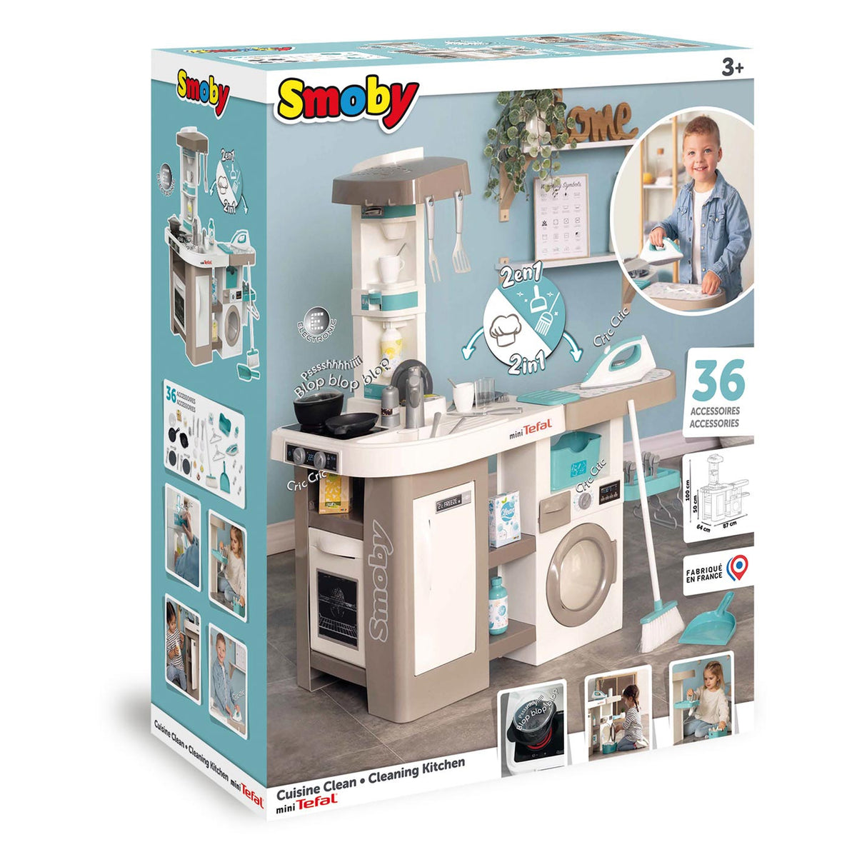 Smoby Tefal Kitchen with Household Station 36dlg.