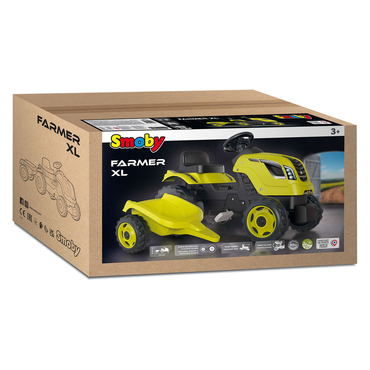 Smoby Farmer XL Steptractor mit Anhängergrün
