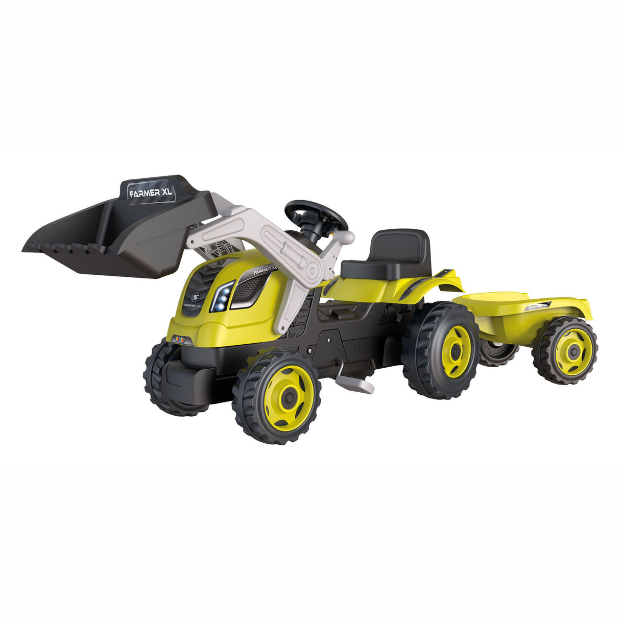 Smoby Farmer Max pedal tractor with trailer green
