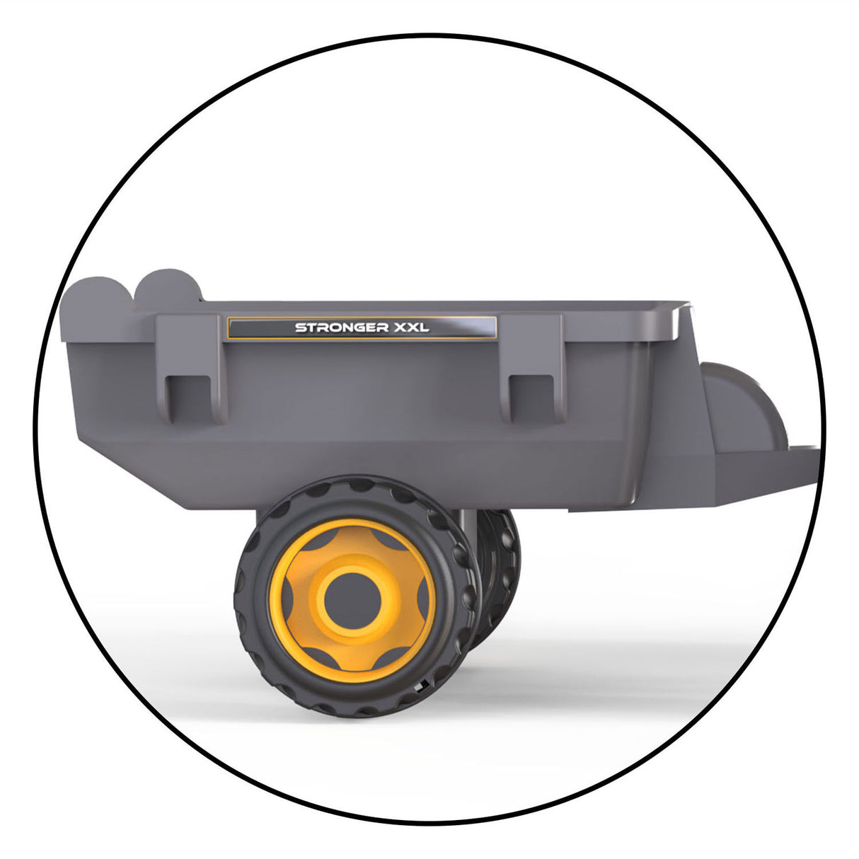 Smoby Stronger XXL pedal tractor with trailer, gray