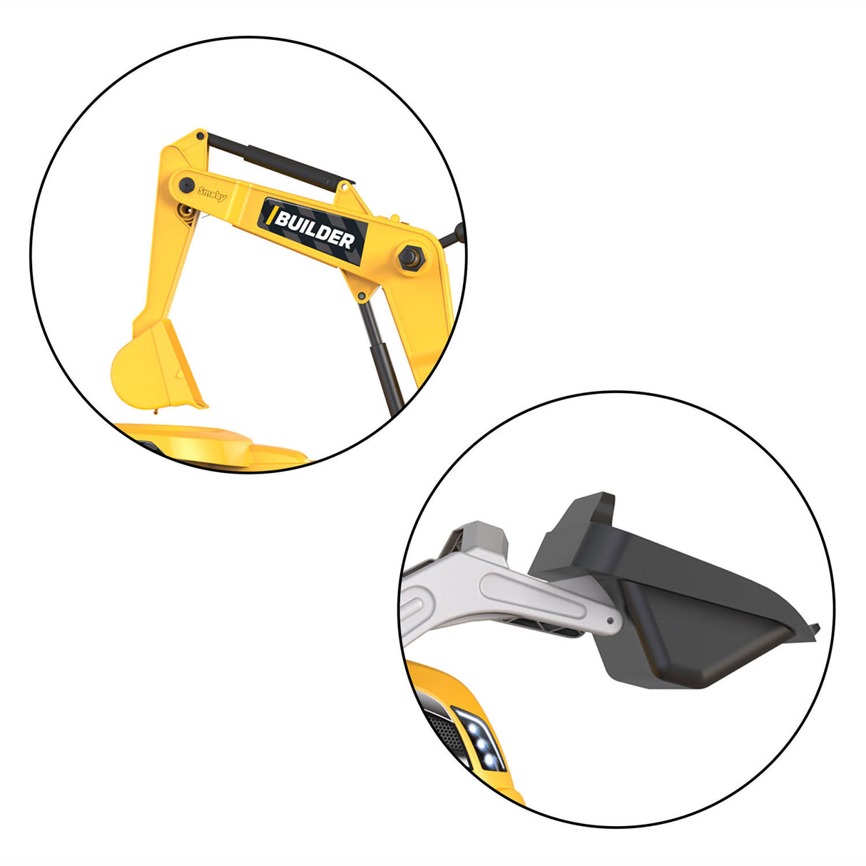 Smoby Builder Max Baggertraktor mit Anhänger Gelb