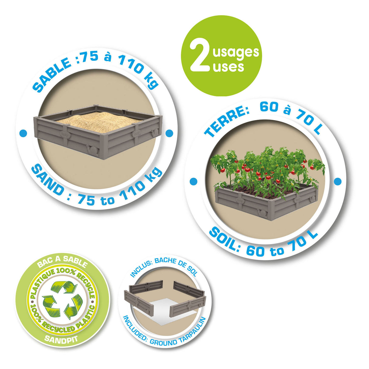 Smoby square garden sandbox