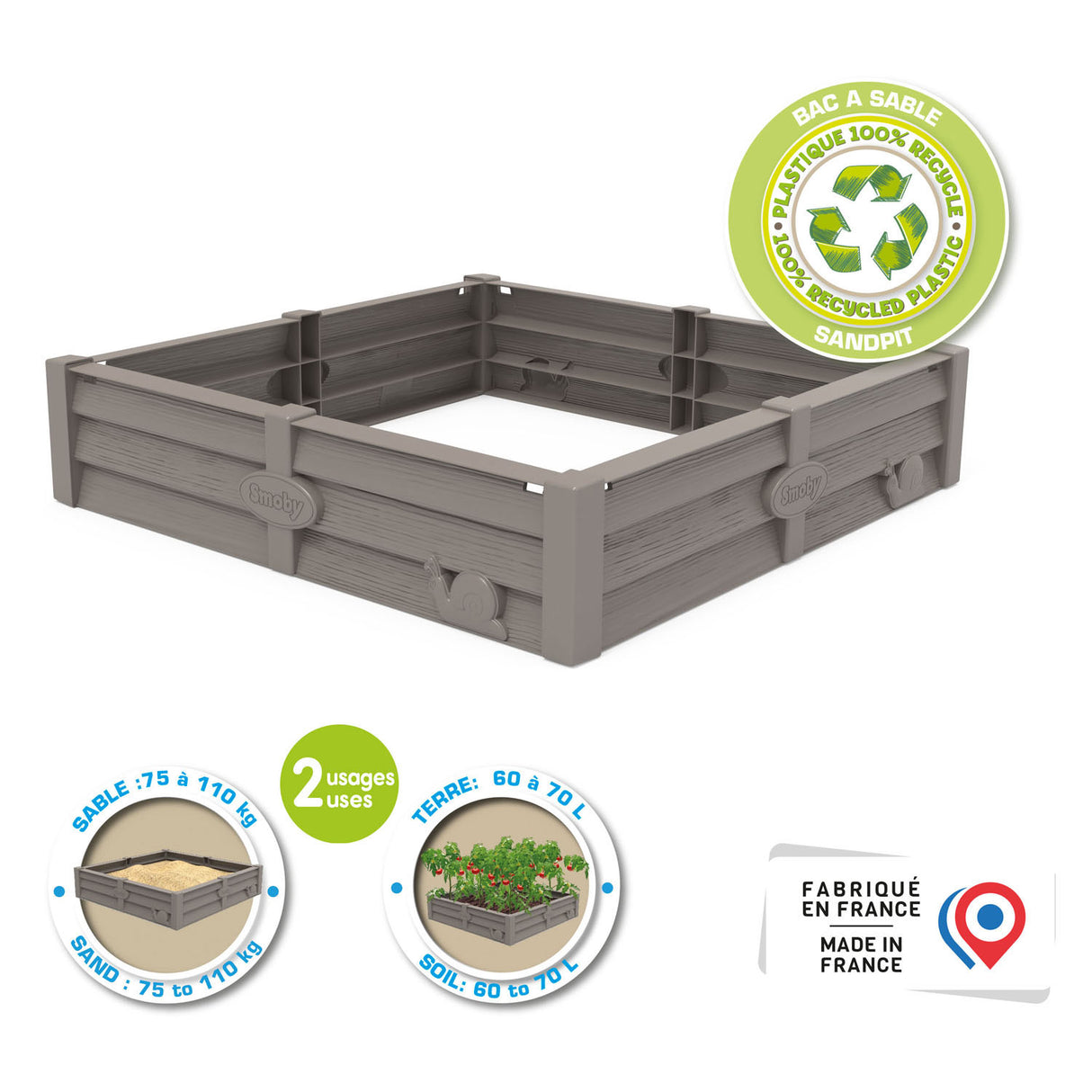 Smoby square garden sandbox